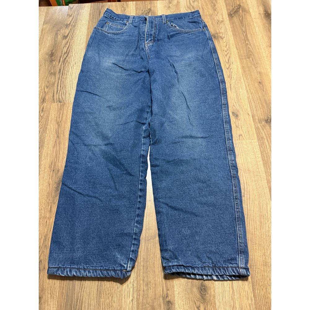 Smith's Workwear Jeans Men Size 34x30 Blue Denim Fleece Lined Relaxed Fit